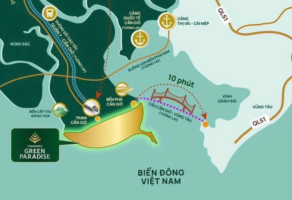 Hạ tầng kết nối mới cho Cần Giờ: Đề xuất đường vượt biển Cần Giờ – Vũng Tàu